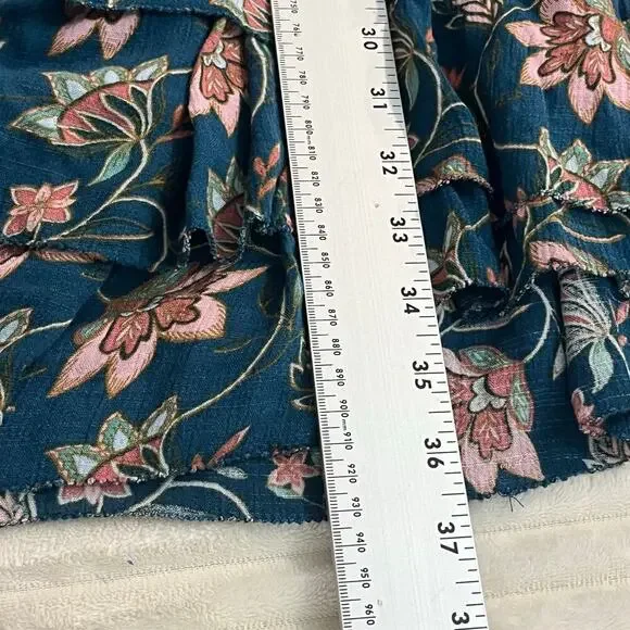 WILLIAMRAST Women Ruffle Mini Dress Layered Floral Green Size XXL Sleeveless Tie - Picture 13 of 13